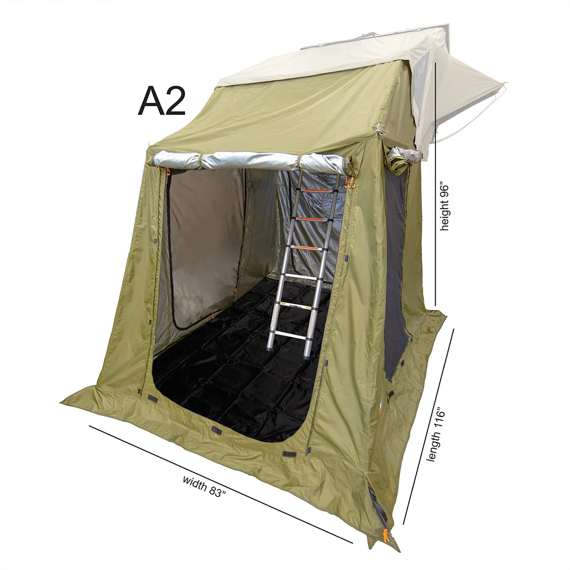 23Zero Armadillo Hard Shell Roof Top Tent with A2 and A3 Annex - Image 3