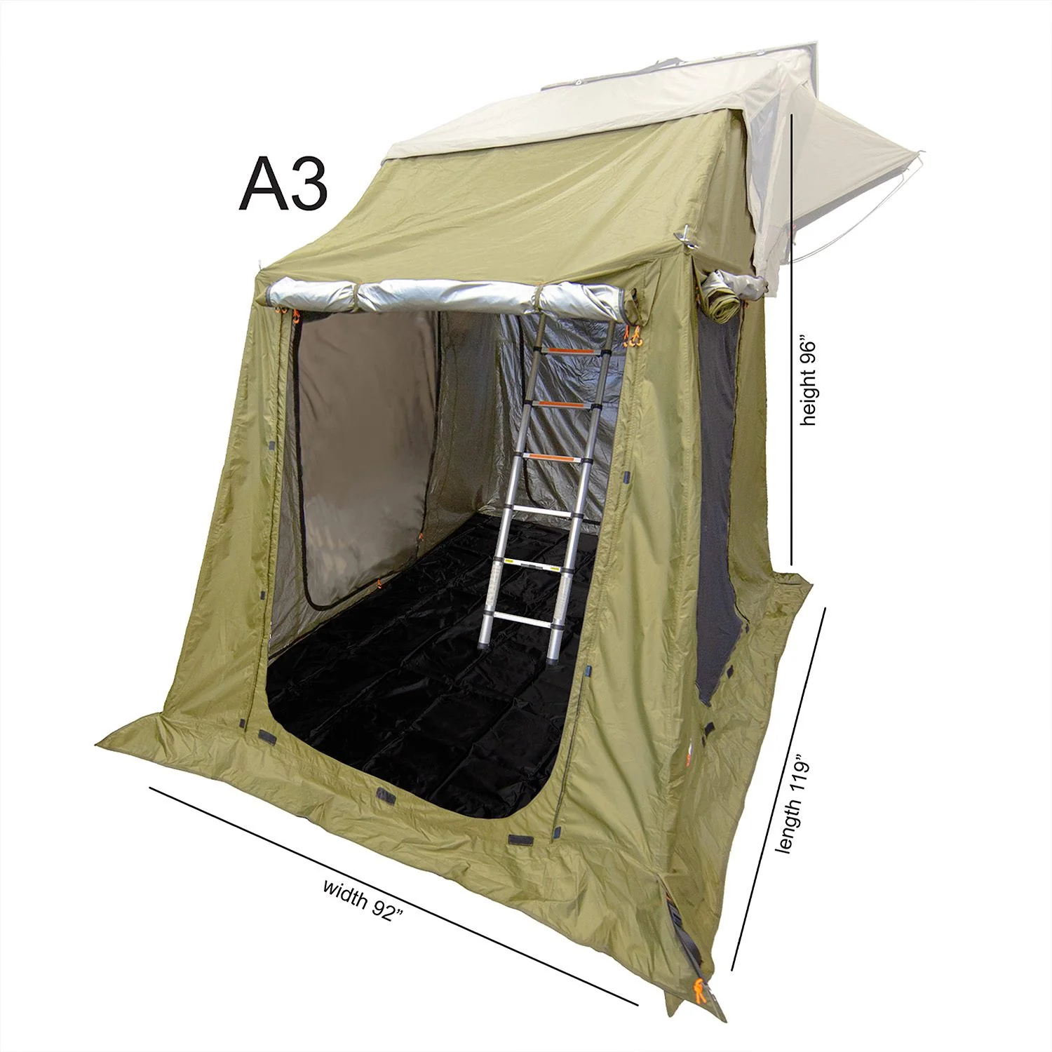 23Zero Armadillo Hard Shell Roof Top Tent with A2 and A3 Annex - Image 4