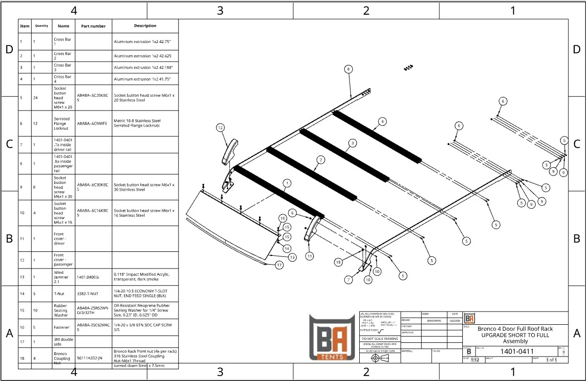Badass Tents Ford Bronco Short to Full Roof Rack Expansion - Image 6