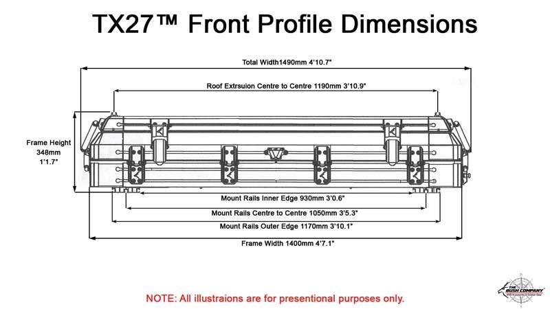 The Bush Company TX27 Hardshell Rooftop Tent - Image 6