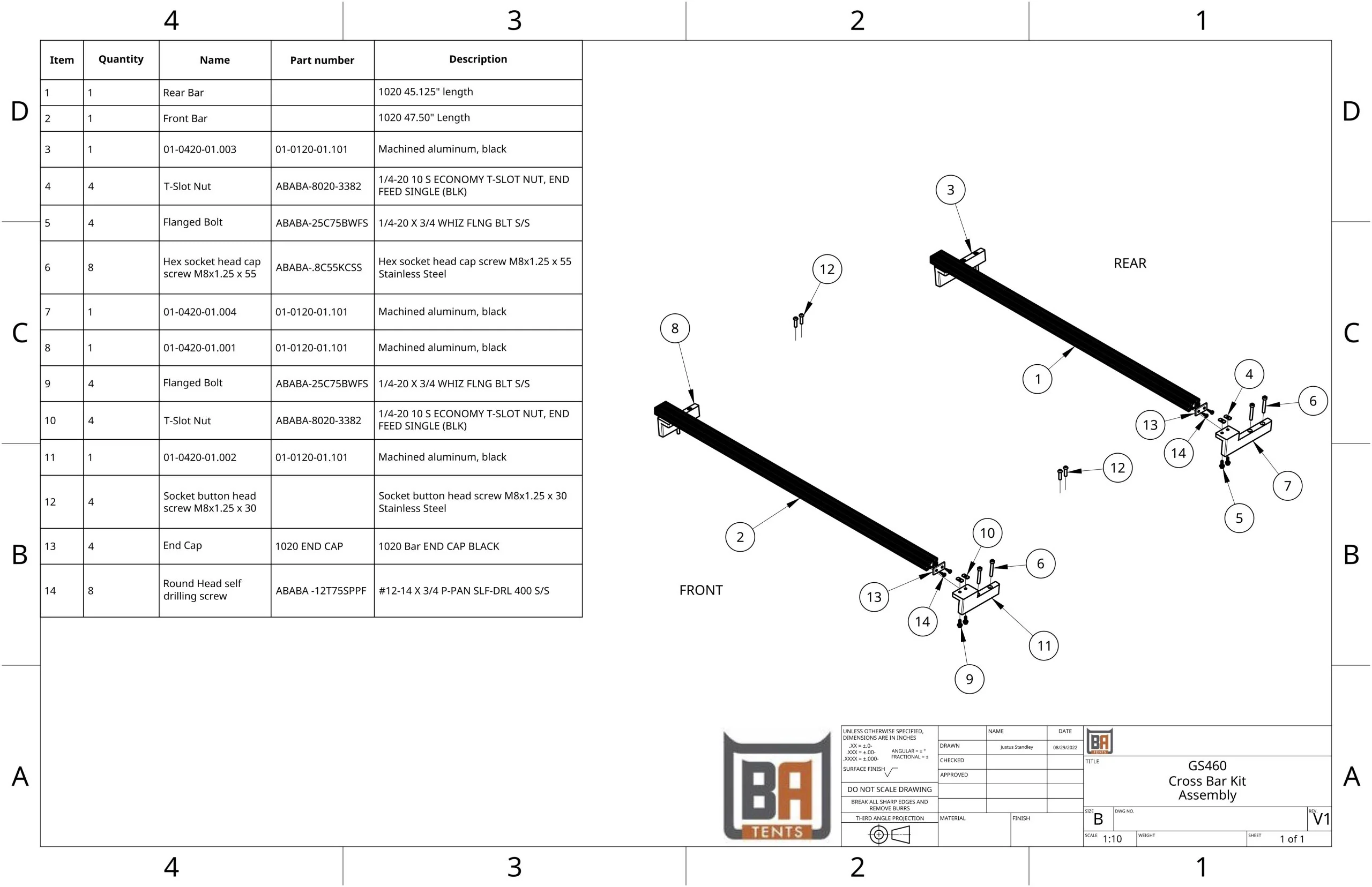 Badass Tents Lexus GX460/470 Low Mount Roof Rail Crossbar System - Image 4