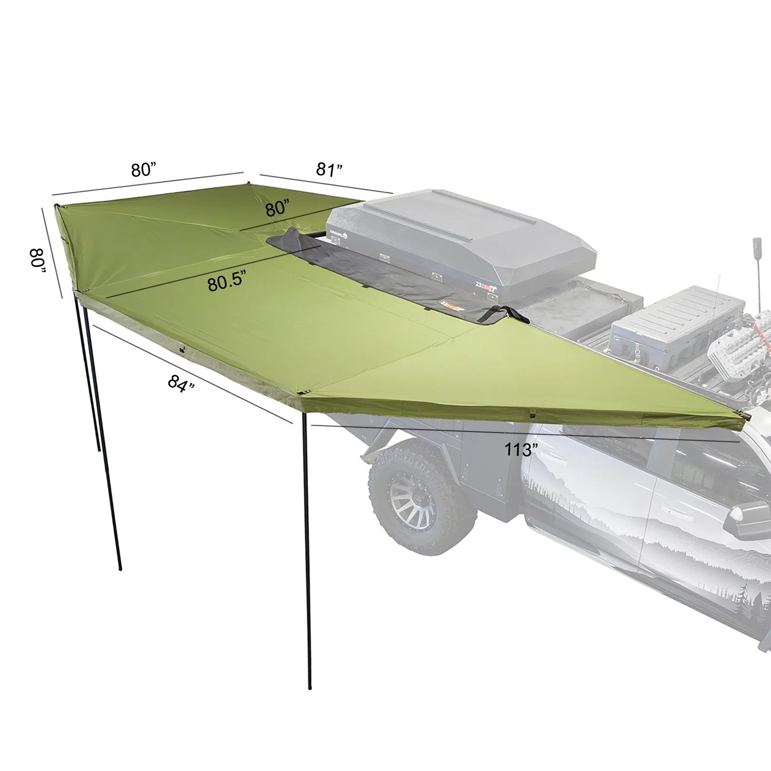 23Zero Peregrine PRO 6 ARM Freestanding 270-Degree Awning - Image 9