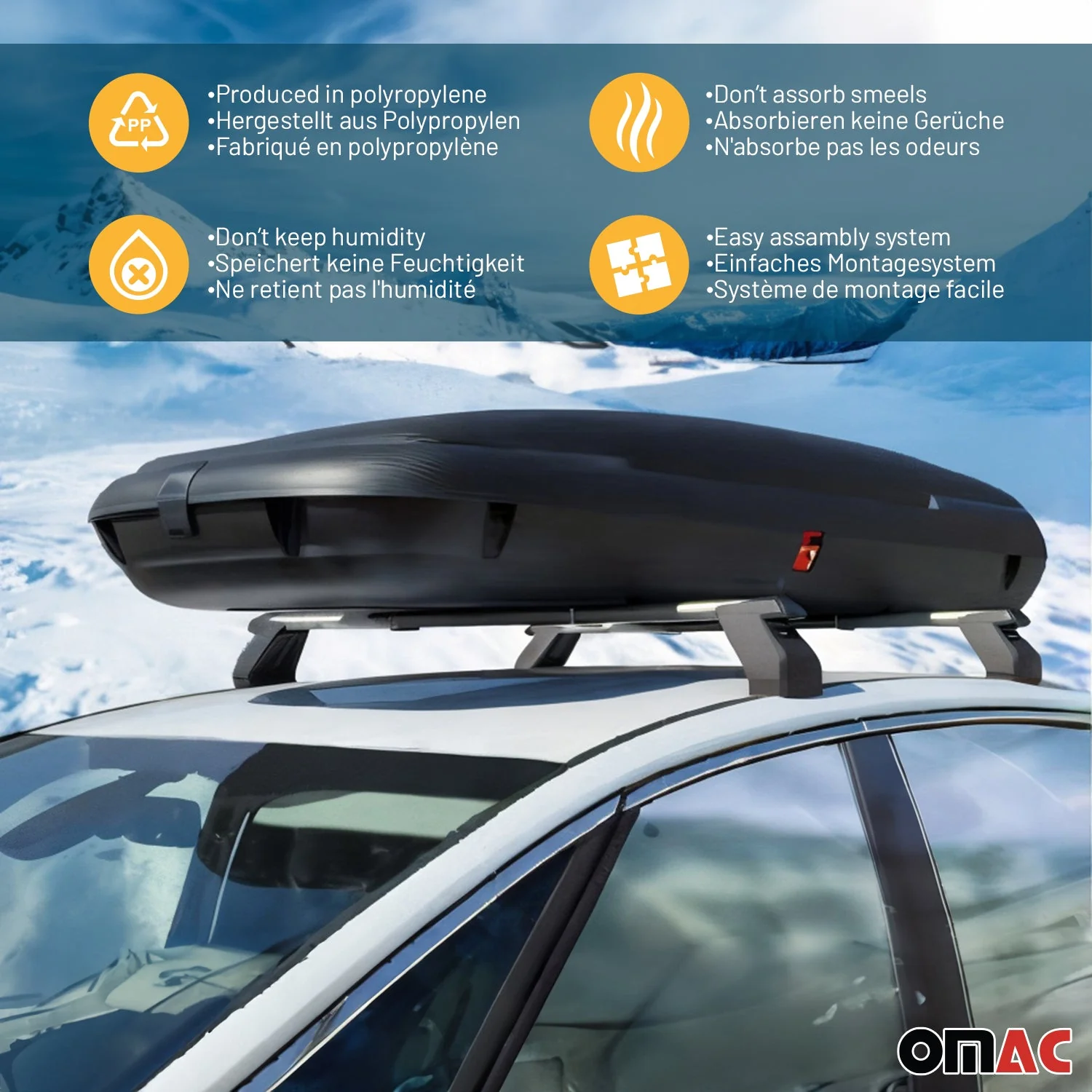 Roof Cargo Box 11.3 Cubic Feet Carbon Fiber Textured - Image 3