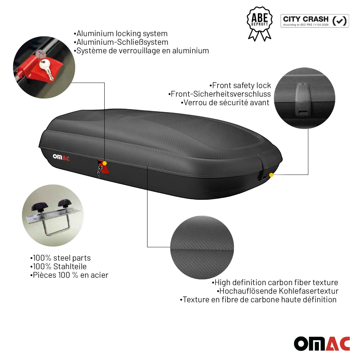 Roof Cargo Box 11.3 Cubic Feet Carbon Fiber Textured - Image 5