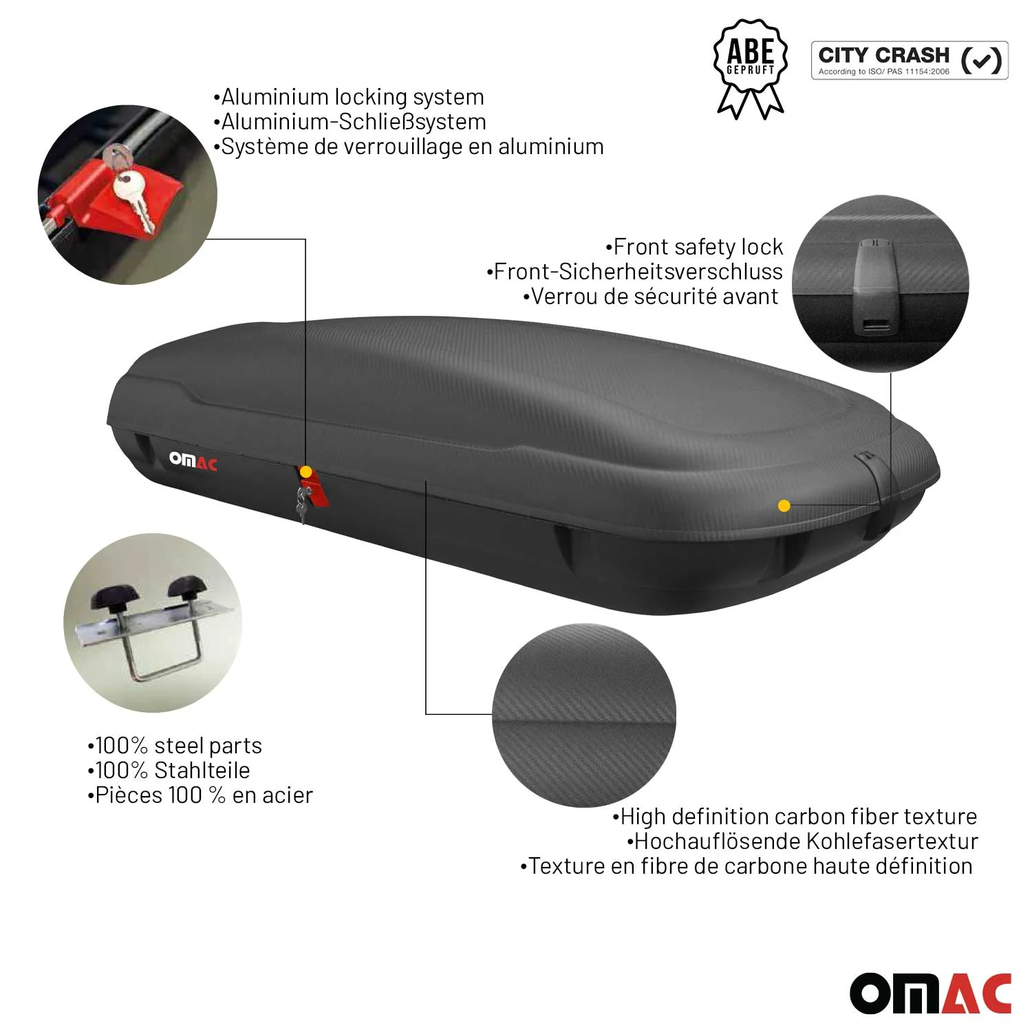 Roof Cargo Box 14.1 Cubic Feet Carbon Fiber Textured - Image 5