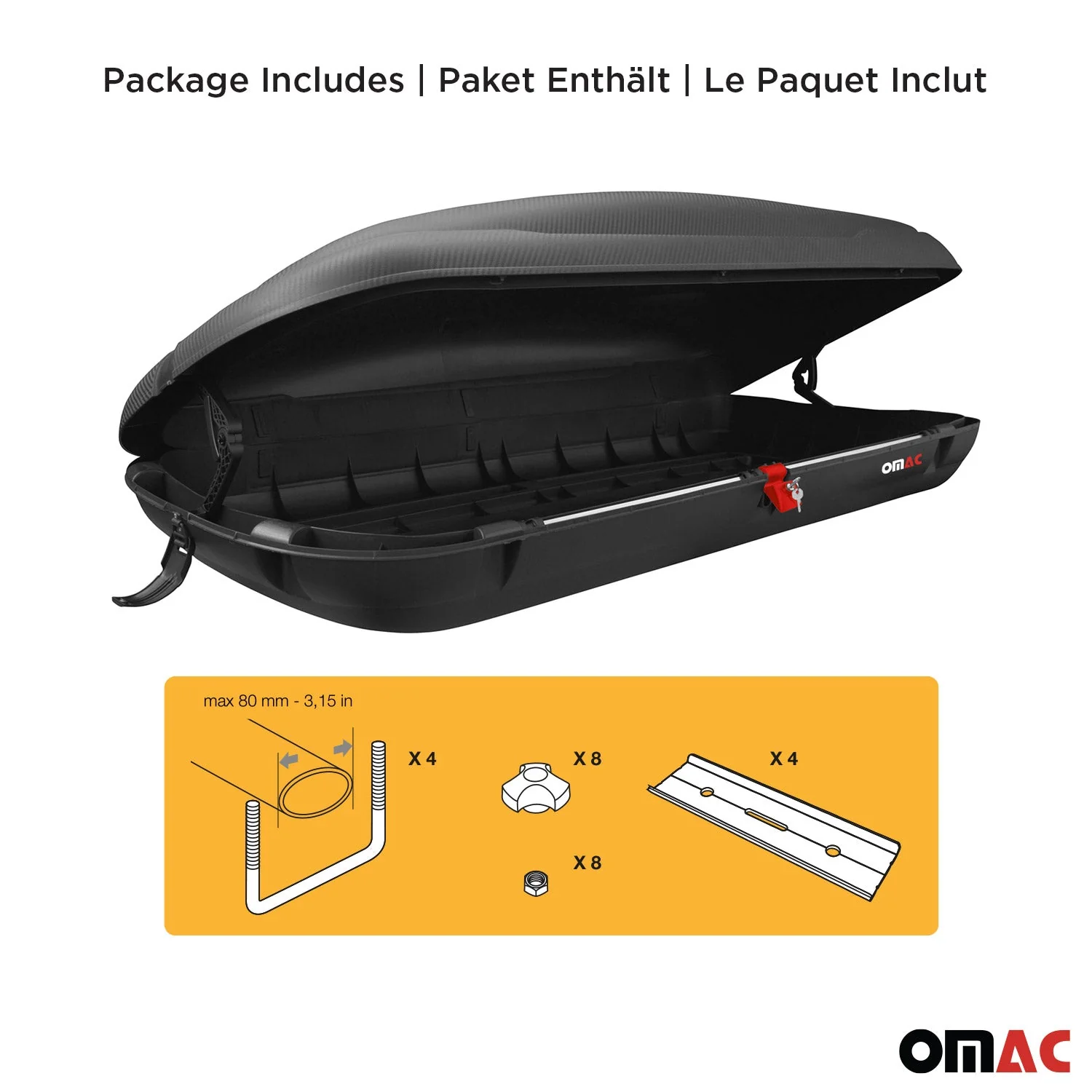 Roof Cargo Box 14.1 Cubic Feet Carbon Fiber Textured - Image 7