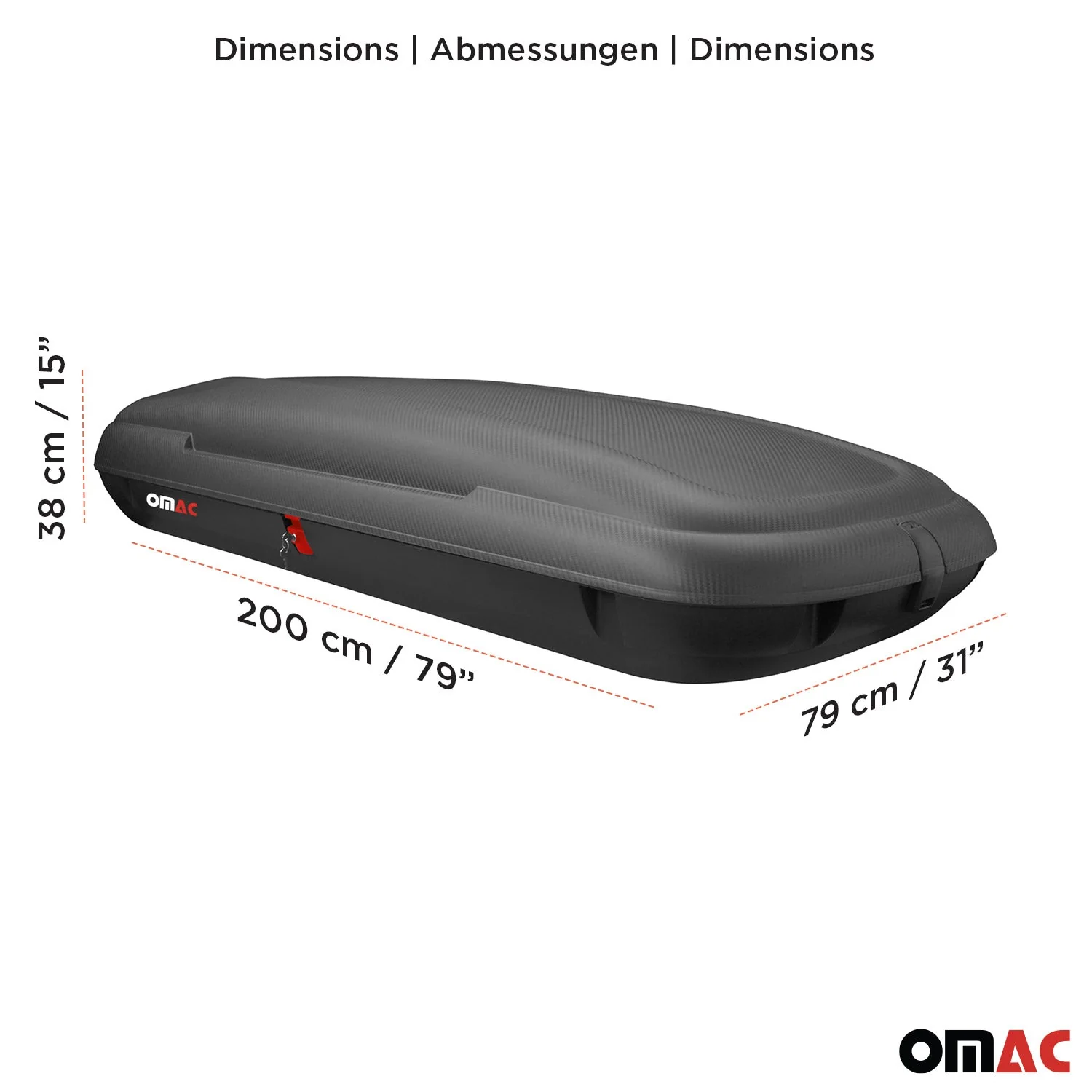 Roof Cargo Box 16.9 Cubic Feet Carbon Fiber Textured - Image 4