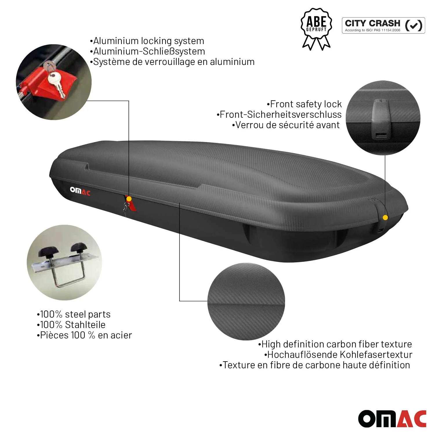 Roof Cargo Box 16.9 Cubic Feet Carbon Fiber Textured - Image 5